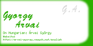 gyorgy arvai business card