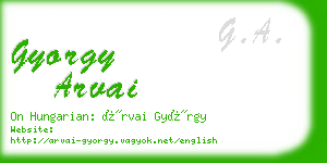 gyorgy arvai business card